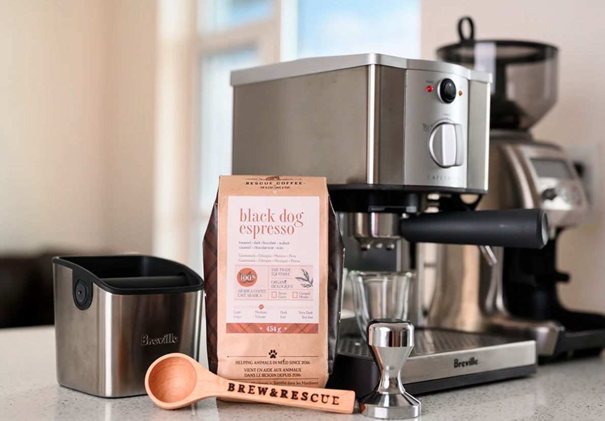 Black Dog Espresso | Medium Roast | 1lb Bag | Organic Coffee (Rescue Coffee Co.)