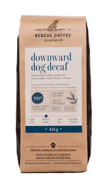 Downward Dog Decaf | Medium-Dark Roast | 1lb Bag | Organic Coffee (Rescue Coffee Co.)