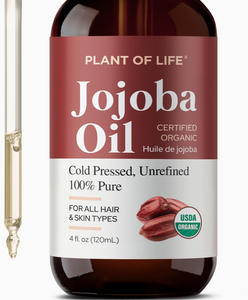 Jojoba Oil | Organic | Skin, Hair, DIY | 100% Pure - 4oz / 120ml (Plant of Life)