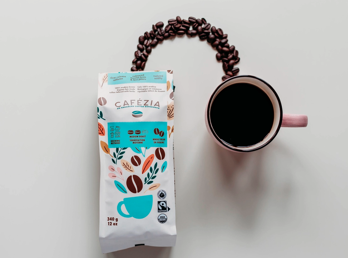 Medium Roast Organic Coffee: Whole Bean - 340g (Cafezia)