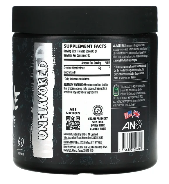 ABE Creatine Monohydrate - 300g Unflavoured