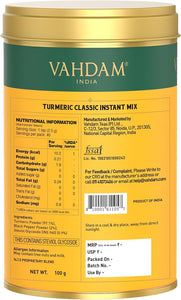 Turmeric Classic Latte Mix (Vahdam India) - 40 servings/100g