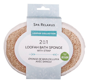 Vegan 2-IN-1 Loofah Bath Sponge with strap