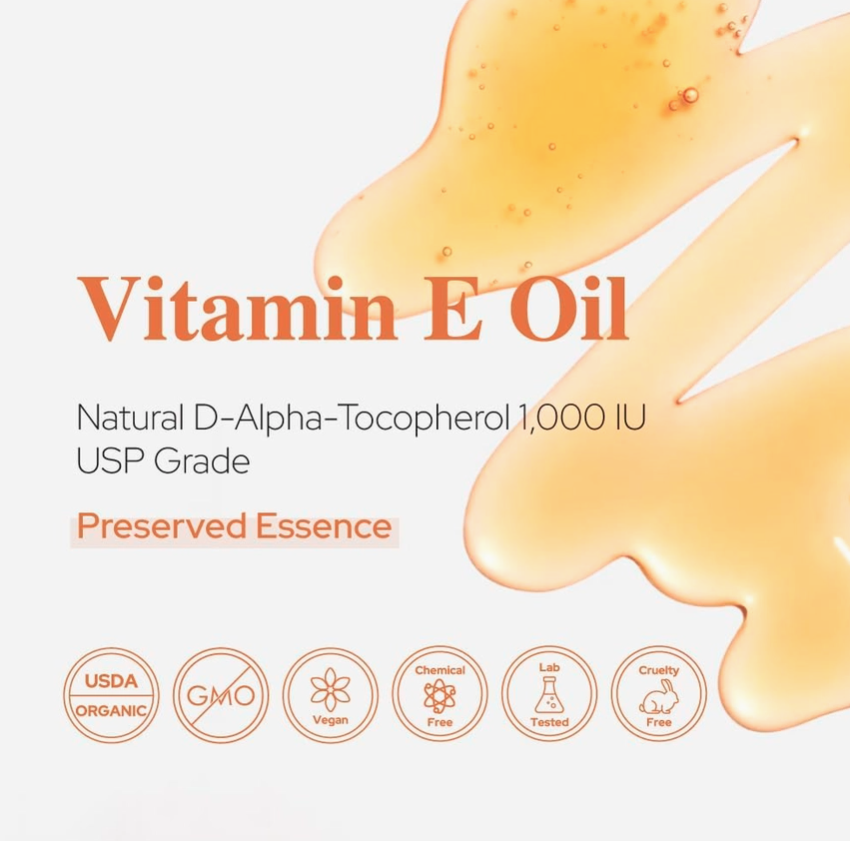 Vitamin E Oil | Natural | Face, Skin & Hair Care |Tocopherol - 1oz (30ml)